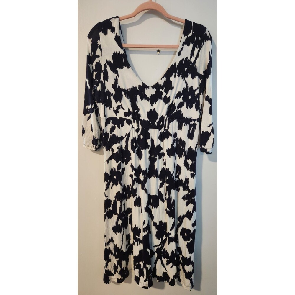 CAbi Womens Sz XL Everybody Ikat Midi Dress Navy Blue & White Style 110 Everyday